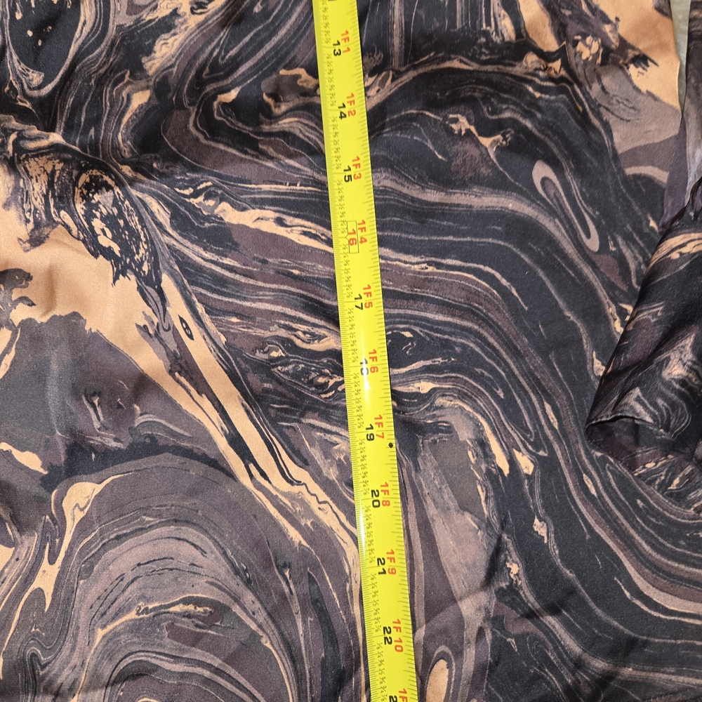 Express Satin Marble Print One Shoulder Long Sleeve Top - Picture 6 of 7